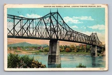Vintage Ohio Postcard IRONTON Bridge Russell Steel Structure 1930