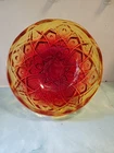 8" Vintage Jeanette Glass Amberina Flash Glass Bowl Stars & Arches
