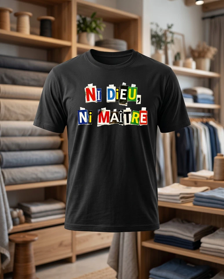 Ni dieu ni maître - motif anarchiste imprimé en DTF - Photo 1/4