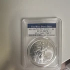 West Point Mint 2021 (W) Silver Eagle Type 1 1 oz .999 PCGS MS70