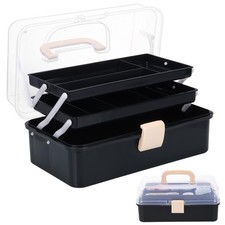 Craft Organizers, Tackle Box 3-Layer Portable Folding Toolbox, Plastic Tool B...