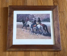 GERARD CURTIS DELANO ~ *NAVAJO* WOOD FRAMED LITHOGRAPH PRINT 19" X 20" ~ Signed