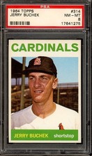 1964 Topps Baseball #314 Jerry Buchek PSA 8