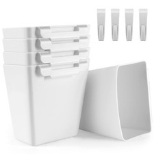 Hanging Cup Holders Multipurpose Rolling Cart Accessories Storage 5 Pack White