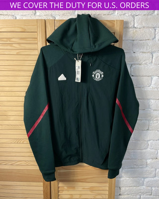 MANCHESTER UNITED DESIGNED FOR GAMEDAY FULL-ZIP GREEN ADIDAS IK8786 MENS sz S