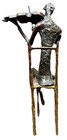 Alfons Bury Bronze Violinist Sculpture Signed Modernist Seated Musician — photo 4