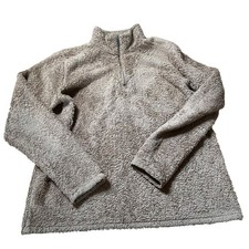 Patagonia Light Brown Sherpa Fleece Quarter Zip Pullover Size L Women