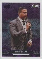 2023 Upper Deck AEW All Elite Wrestling Crew Purple Pyro /149 Justin Roberts r9d