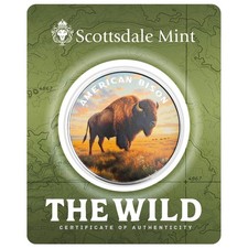 1 oz Silver - The Wild | American Bison .999 Silver Color Round in Certi-Lock® 108.67 per troy oz