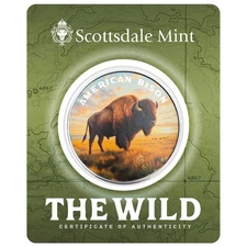 1 oz Silver - The Wild | American Bison .999 Silver Color Round in Certi-Lock®
