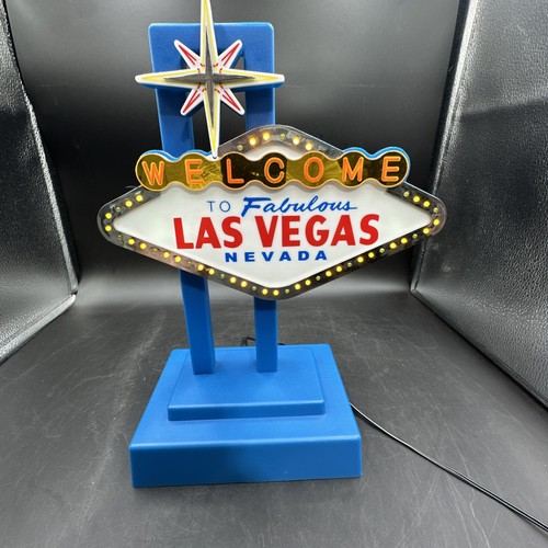 The Welcome to LAS VEGAS Sign Nevada Lights & Flashes Works W/ AC Adapter 12"