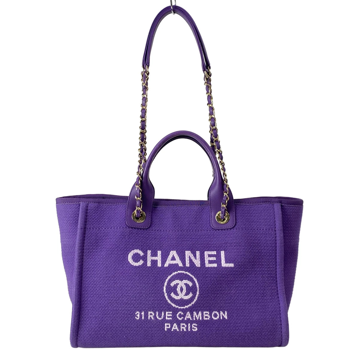 CHANEL トートバッグ Chanel Small Shopping Bag/Deauville Line Tote Bag AS3257 Purple