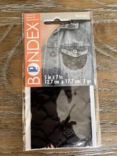 Bondex  Patch, Black Lace, Iron On, Mend, Decorative, 5”x7” New