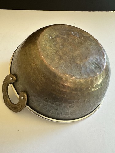 Indian Copper Kadai Wok Curry Dish Bowl Stainless Steel Brass Handles - Picture 21 of 24