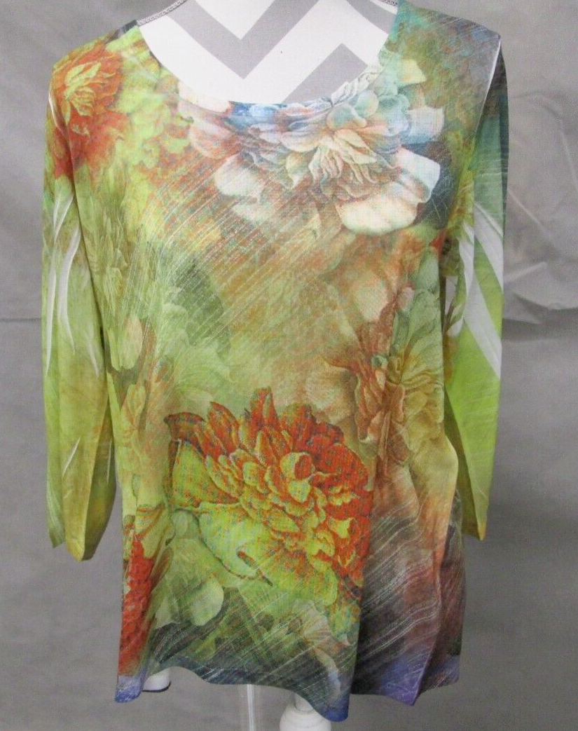 トップス ENDLESS MADE Endless Designs Top - SZ LG - Flower Pattern - Perfect for Fall