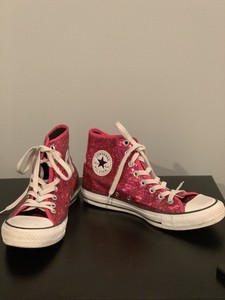 red sequin high tops