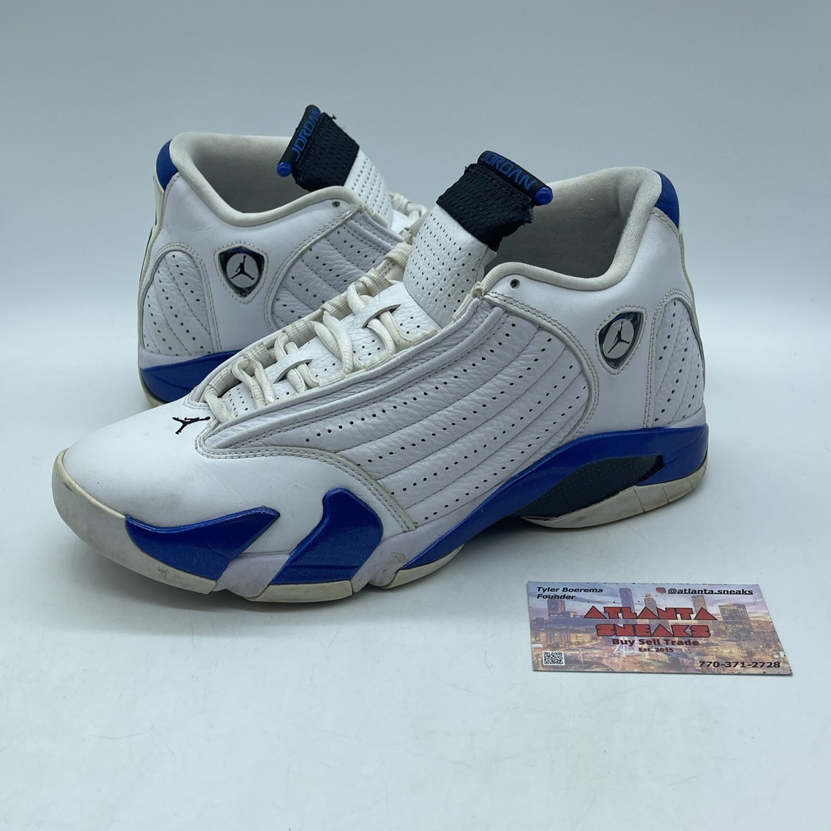 14 White And Blue Royal Blue 14 Jordans Air Jordan 14 Retro “White Hyper Royal” (GS)