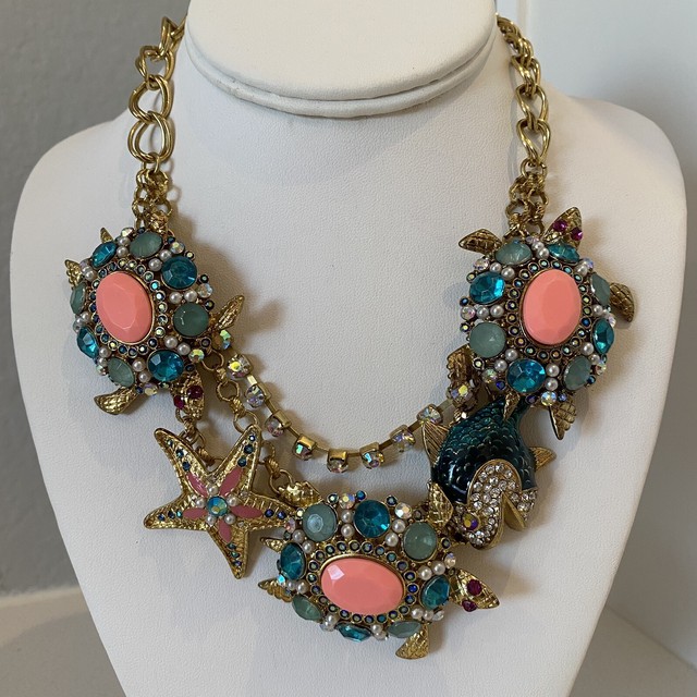 Betsey Johnson Starfish Flower Chunky Necklace eBay