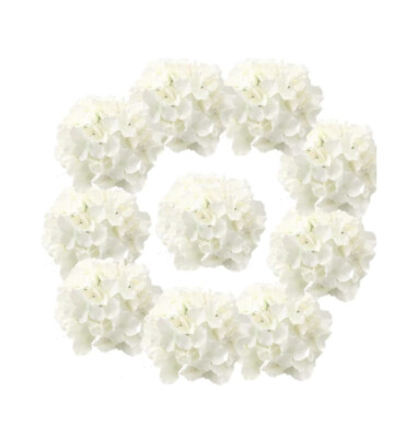 Pack of 10 Hydrangea Artificial Flowers with Stems for Home Decor Bouquets 7.5''