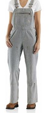 Carhartt Women s Brewster Double Front Railroad Striped Bib Overalls L Regular