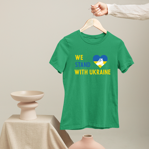 We Stand with Ukraine T-Shirt Humanity Supports Love Freedom Peace Heart Gifts - Picture 6 of 23