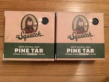 Set of 2 Dr. Squatch Soap Men's 5 oz natural bar soap Pine Tar