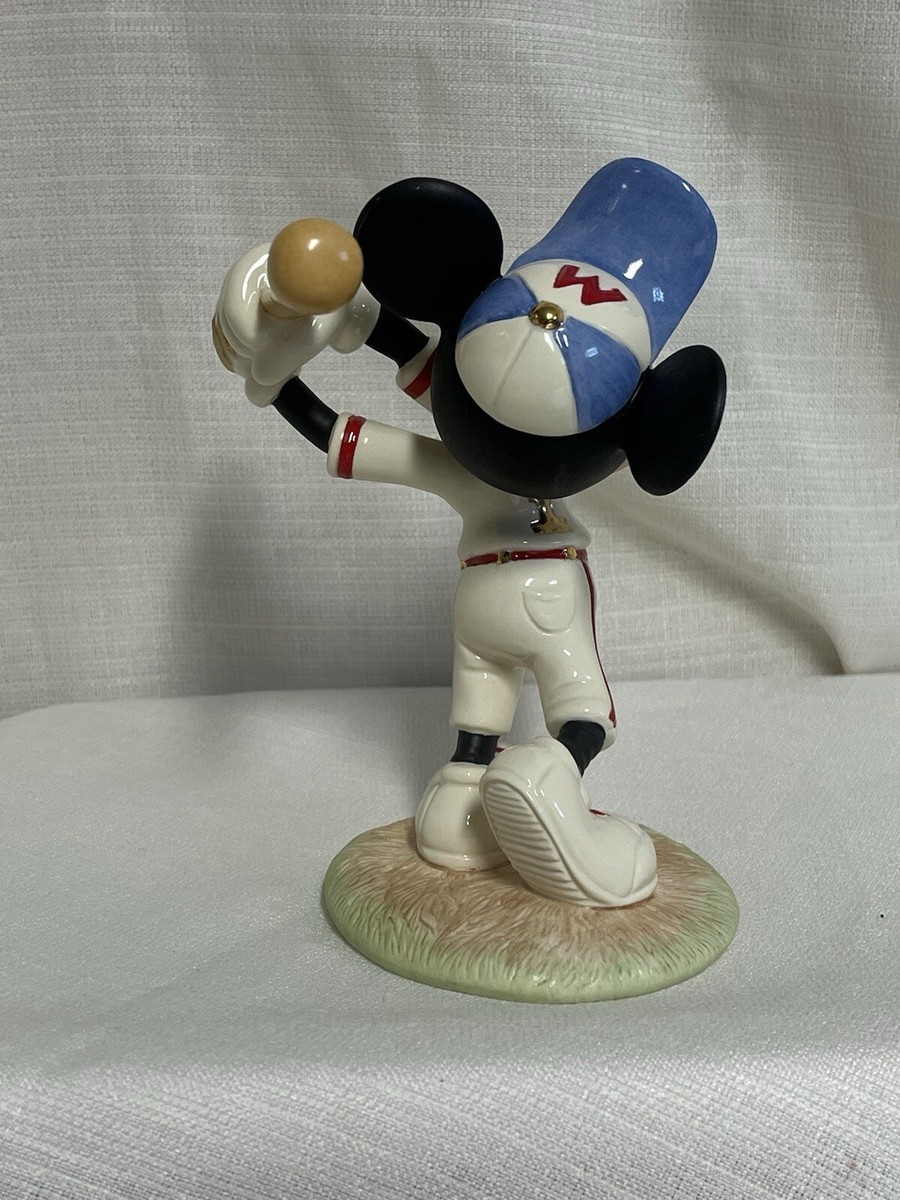 Lenox Disney Mickey Mouse Up At Bat Baseball Fig #812888 NEW 24 Kt