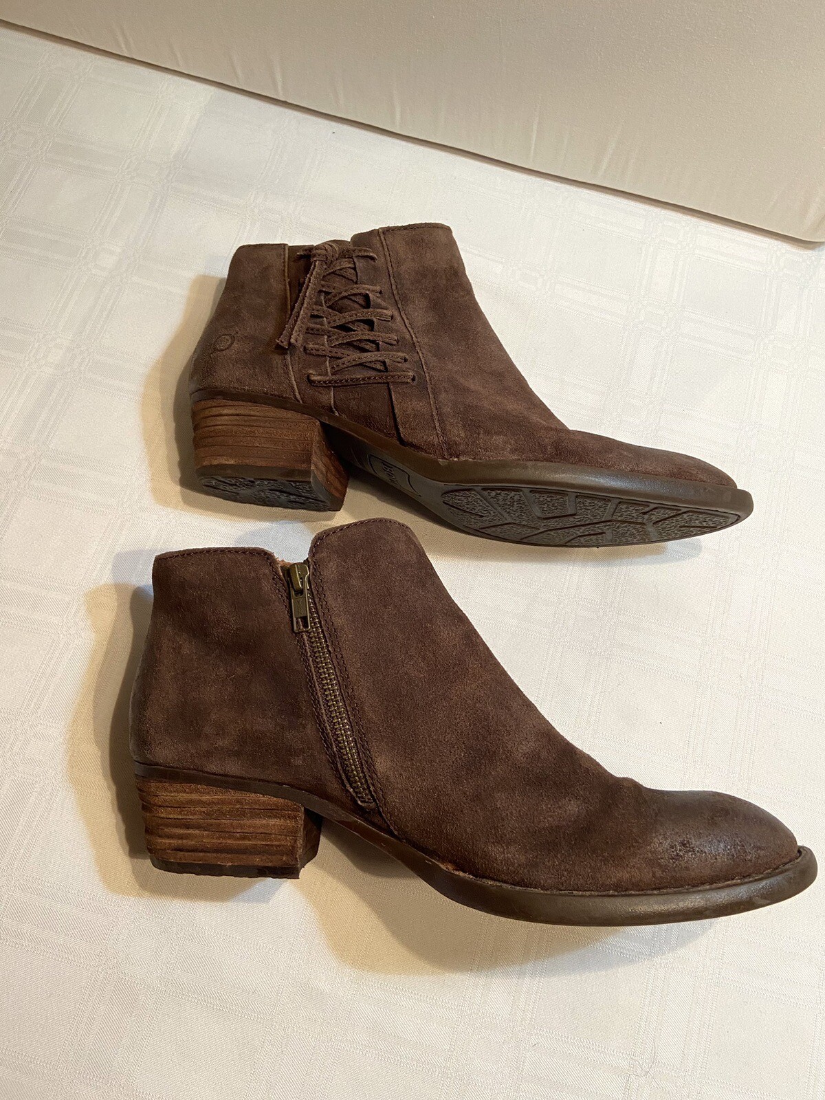 Born Brown Suede Women’s Ankle Boots Size 11 VG Condition eBay