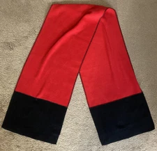 VTG Ann Taylor Loft Red Black Fleece Rectangle Scarf 56"x10"