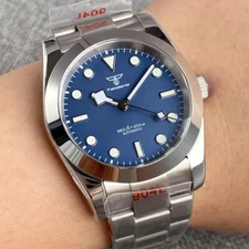 Tandorio NH35A PT5000 Movement Automatic Mens Watch Blue  Dial 36mm 39mm 10ATM