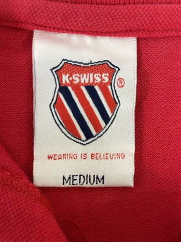 Vintage K-Swiss Polo Collared Short Sleeve Red Shirt Men’s Size Medium - Picture 4 of 5