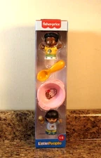 Fisher Price Little People Ice Cream Figures and Dish 4 Piece Set NEW