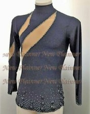 M367 M size Ballroom Men Latin Salsa Dance Competition Shirt Black turtleneck