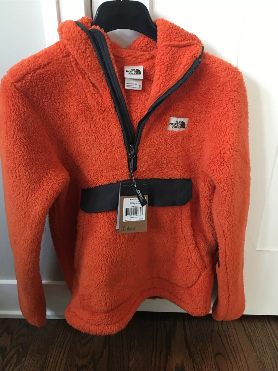 Orange north face store fleece jacket