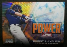 2020 Topps Stadium Club Chrome POWER ZONE Orange Christian Yelich Brewers 01/25