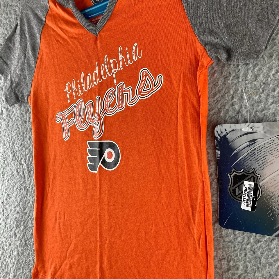 Philadelphia Flyers T Shirt Girls Small 6/6X NHL Hockey Tee Short Sleeve NEW - Image 3 of 4