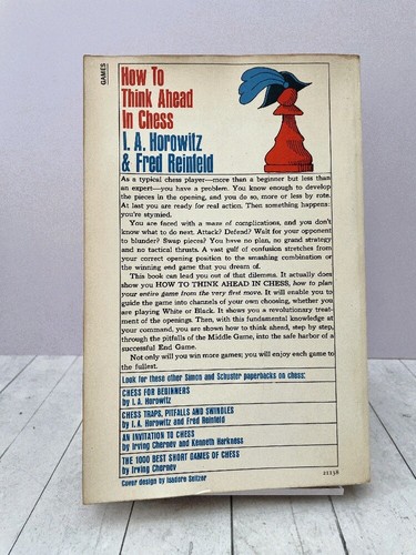 How to Think Ahead in Chess Fireside Chess Library Al Horowitz 1951 Vintage - Picture 2 of 6