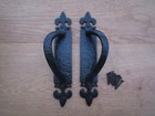 PAIR of cast iron Vintage victorian rustic pub cafe hotel door grab pull handles