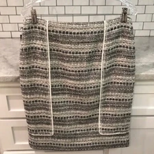 New With Tags Worth Skirt Womens 8 Black White Tweed Pencil Luxury Designer