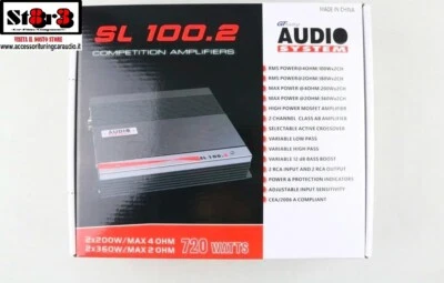 Audio System SL 100.2 AMPLI 2 CANALI da180 watt rms x2 ampli fronte da urlo