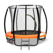 NNEDSZ 8ft Trampoline With Spring Mat Pad Net Outdoor - Orange