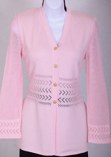ST.JOHN Collection Women's Knit Pink Trim Jacket Sz 4