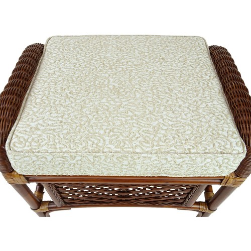 Alexa Ottoman Dark Walnut with Cushion Natural Rattan Wicker Handmade Design - Picture 3 of 8