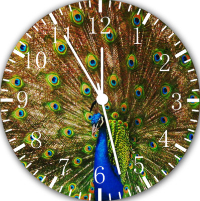 Peafowl Peacock Frameless Borderless Wall Clock For Gifts or Home Decor E114