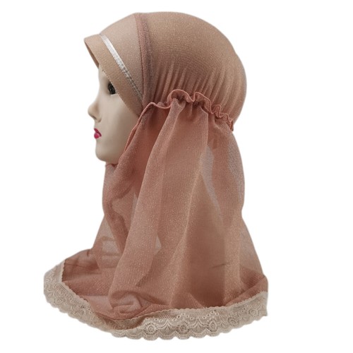 Kids Girls Hijab Turban Amira Muslim Head Scarf Ready Made Shawls Wrap Cap 2-6Y - Picture 19 of 33