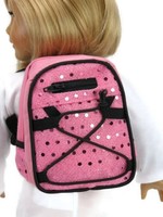 Pink Backpack With Sequins Made For 18 American Girl Doll Clothes Accessories Pink Backpack With Sequins Made For 18 American Girl Doll Clothes Accessories