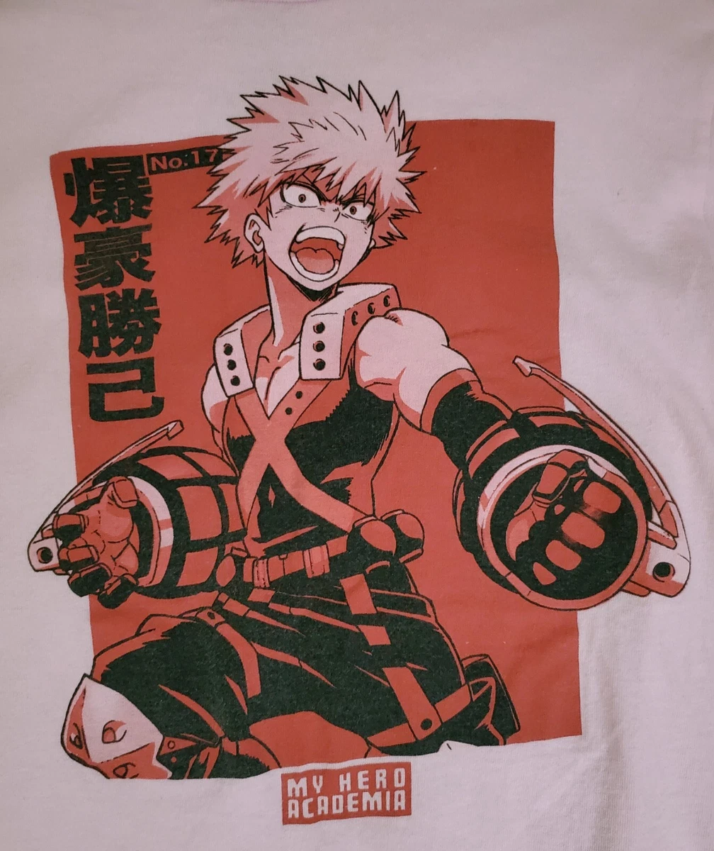 My Hero Academia Tshirt Katsuki Bakugou Long Sleeve Pink Womens Size Small