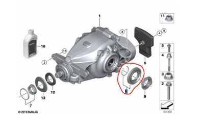 GENUINE BMW DIFFERENTIAL OUTPUT SHAFT SEAL WITH LOCKING RING GENUINE BMW DIFFERENTIAL OUTPUT SHAFT SEAL WITH LOCKING RING