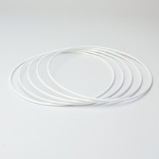 5 Stck. Metallring Drahtring 150mm / 15cm für Wickeltechnik / Traumfänger Weiß