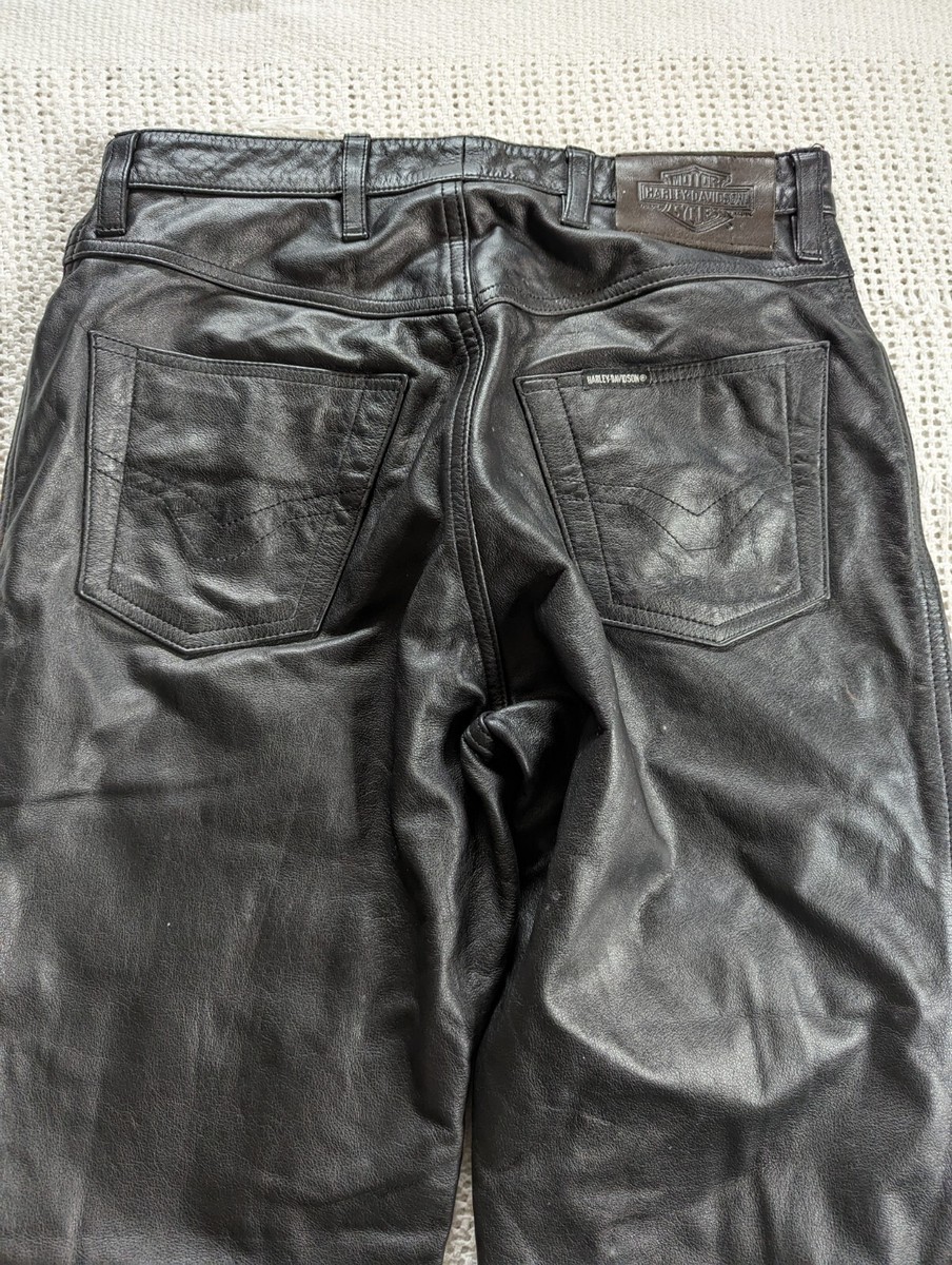 VINTAGE HARLEY DAVIDSON Womens 30 Leather Pants Actual 31x30 VINTAGE HARLEY DAVIDSON Womens 30 Leather Pants Actual 31x30